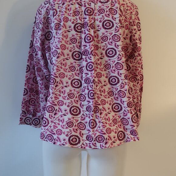 Womens Pomegranate White, Purple Design Button Down Shirt L - Picture 5 of 7